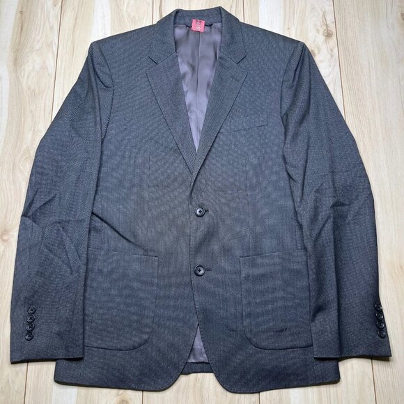 Bonobos Mens Dark Gray Slim Fit Long Sleeve Flexo Woolen Blazer Jacket Size 38R - Picture 1 of 13